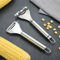 Stainless Steel Corn Stripper with Long Handle, Manual Corn Kernel Remover, Corn Cob Peeler, Ergonomic Grip, Heavy Duty Kitchen Tool, Easy to Clean
