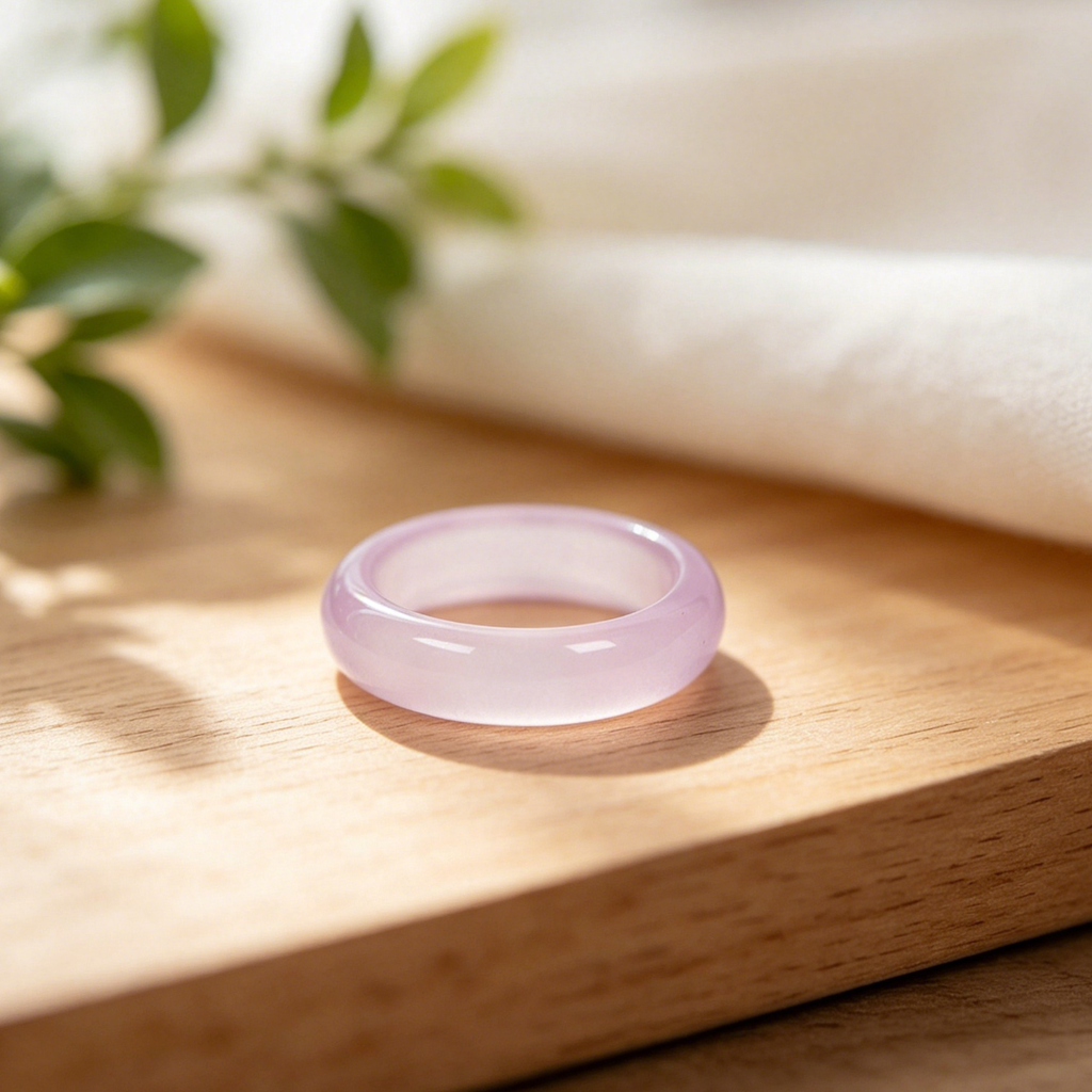 Natural Brazilian Agate & White Chalcedony Gemstone Ring