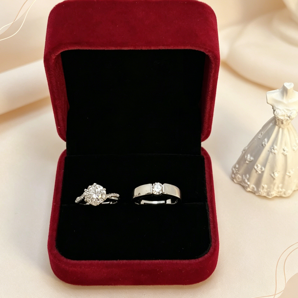 Matching Couple Wedding Band Rings