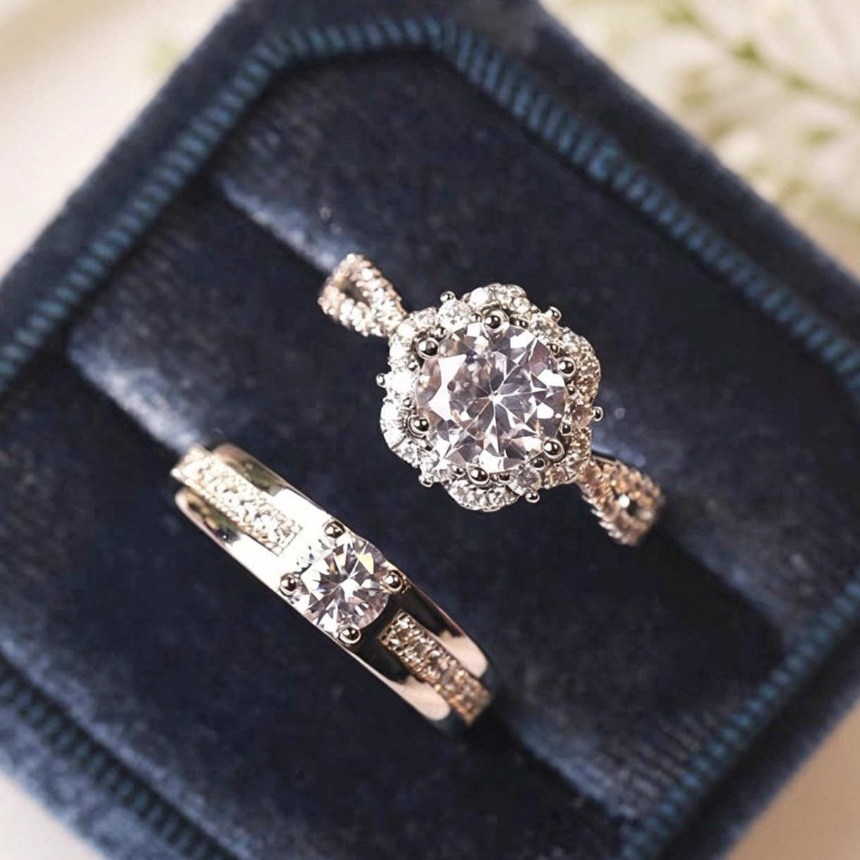 Six-Prong Simulated Diamond Ring